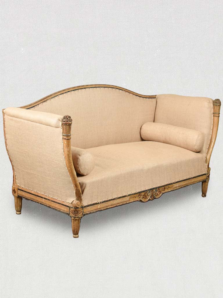 BEIGE BURLAP SOFA 71¾" x 28¾"