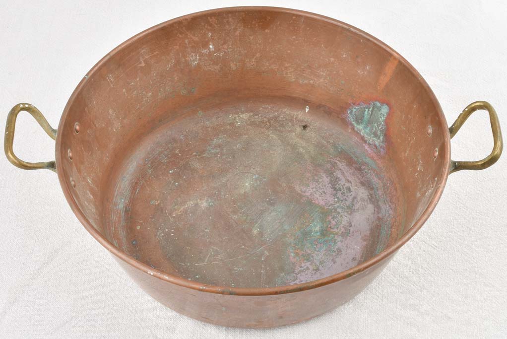 Vintage Handled Copper Basin Display