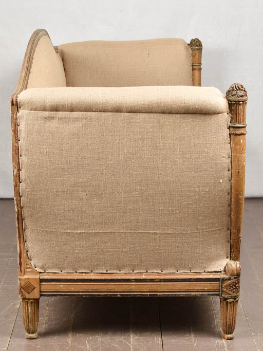 BEIGE BURLAP SOFA 71¾" x 28¾"