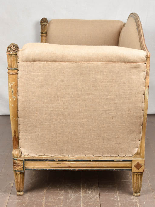 BEIGE BURLAP SOFA 71¾" x 28¾"