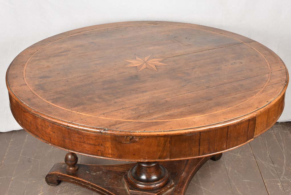 LARGE ITALIAN ENTRYWAY TABLE - COMPASS INLAY 32¾" x 54"