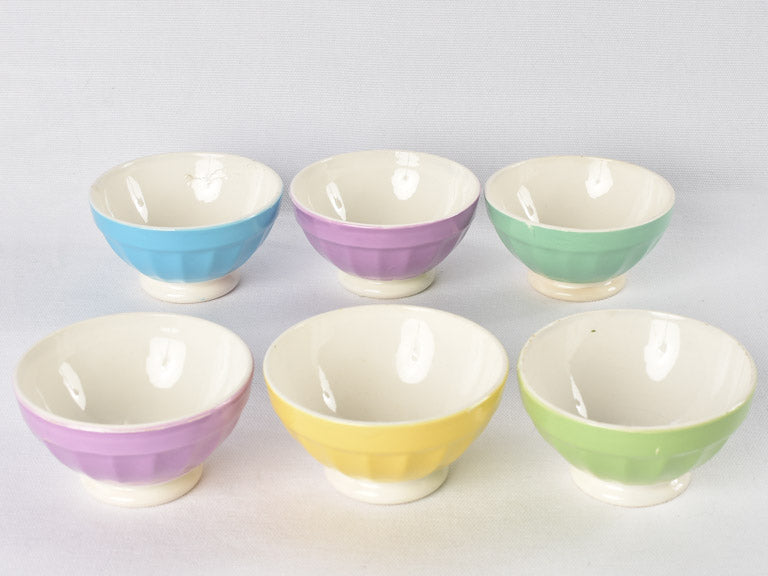 Multicolor French Faience dessert bowl set