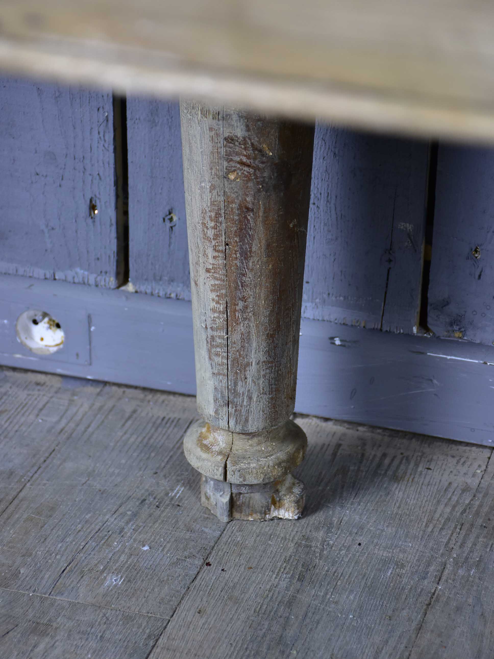 Rustic French butcher's table with drawer