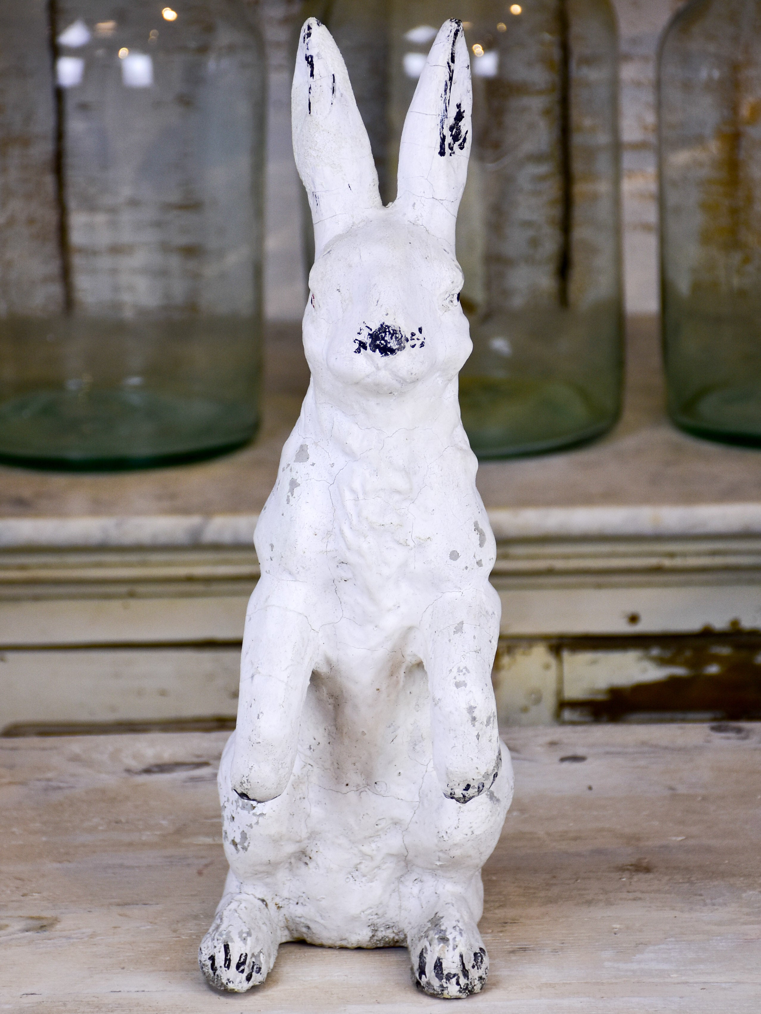 Antique French rabbit garden sculpture