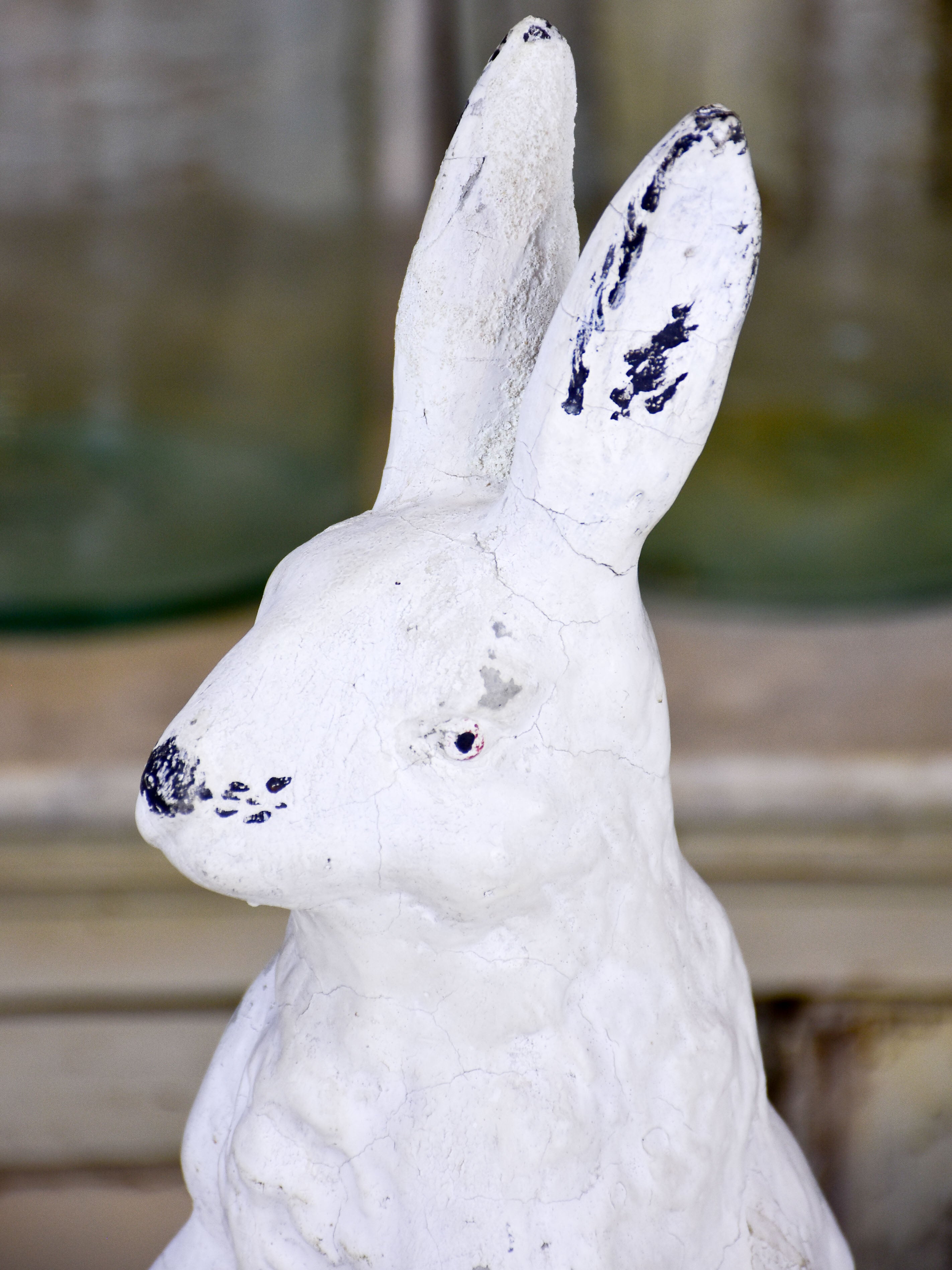 Antique French rabbit garden sculpture