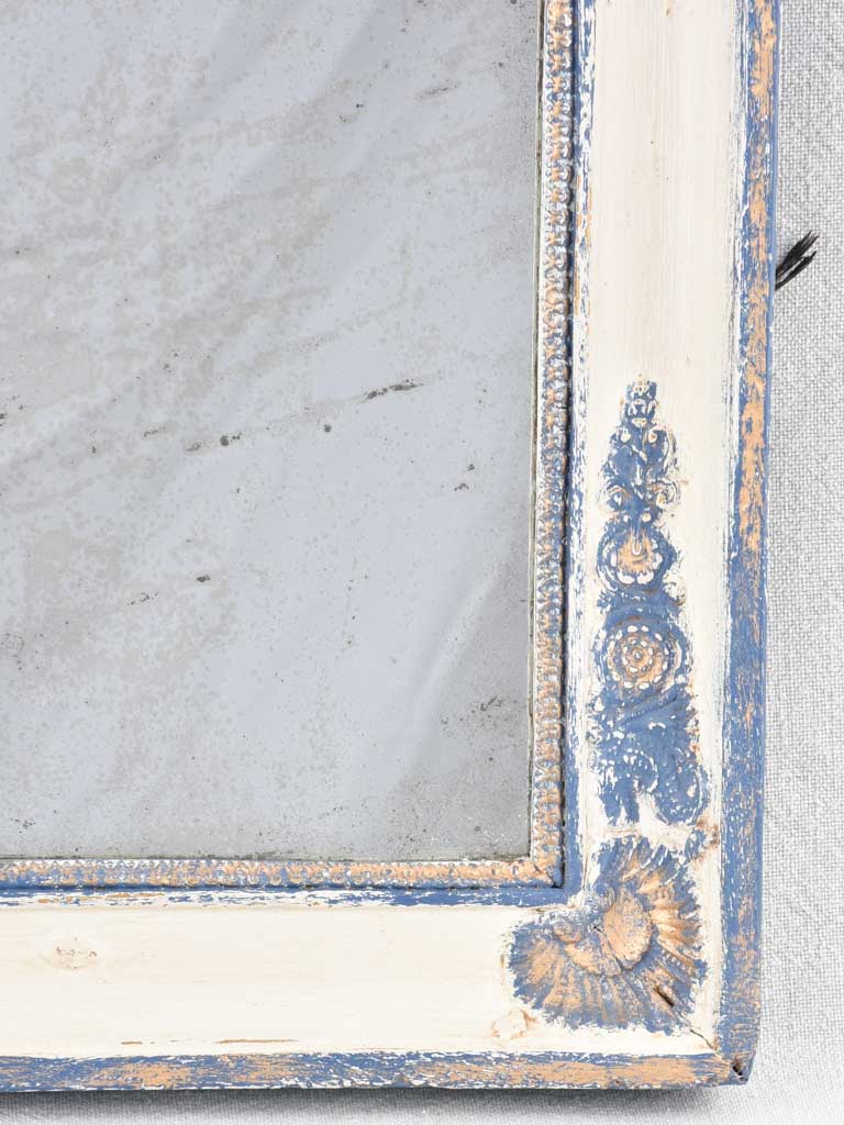 Small 19th century Restoration mirror with blue frame 19¾" x 16¼"