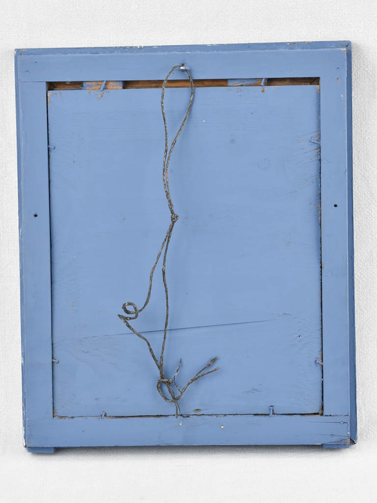 Small 19th century Restoration mirror with blue frame 19¾" x 16¼"