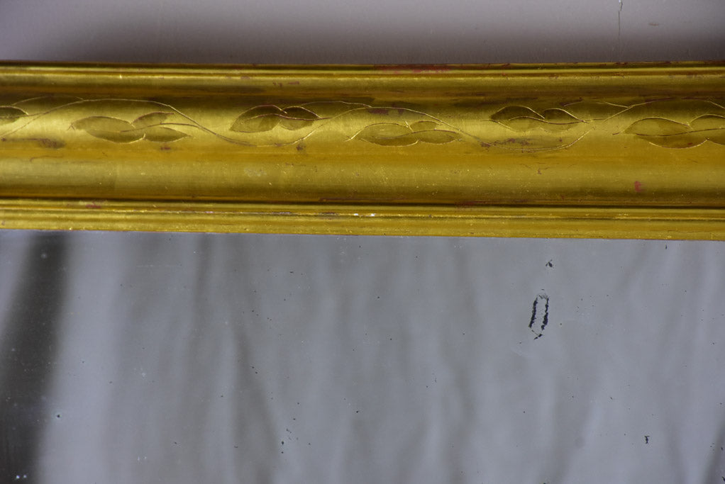 Large gilded Louis Philippe mirror from the 19th Century with simple frame 32¾" x 54¾"