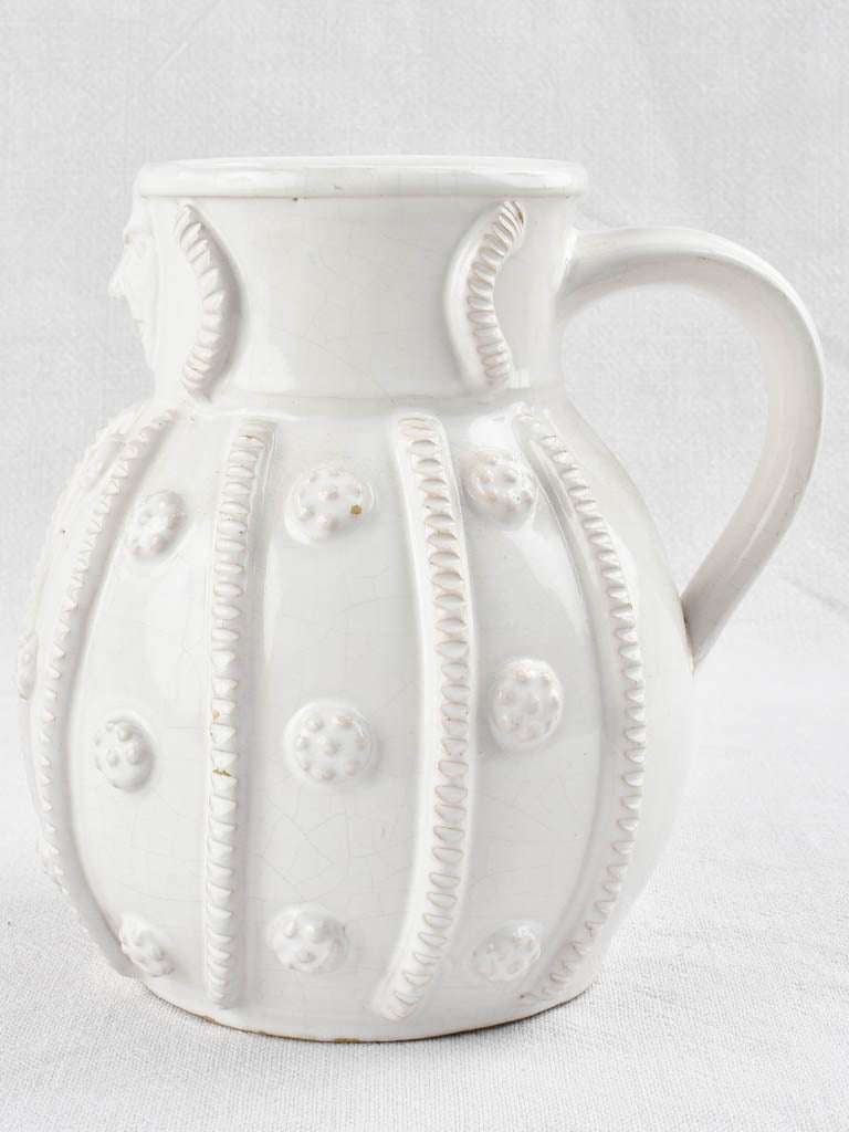 Ceramic Pitcher with Abstract Flower Decoration