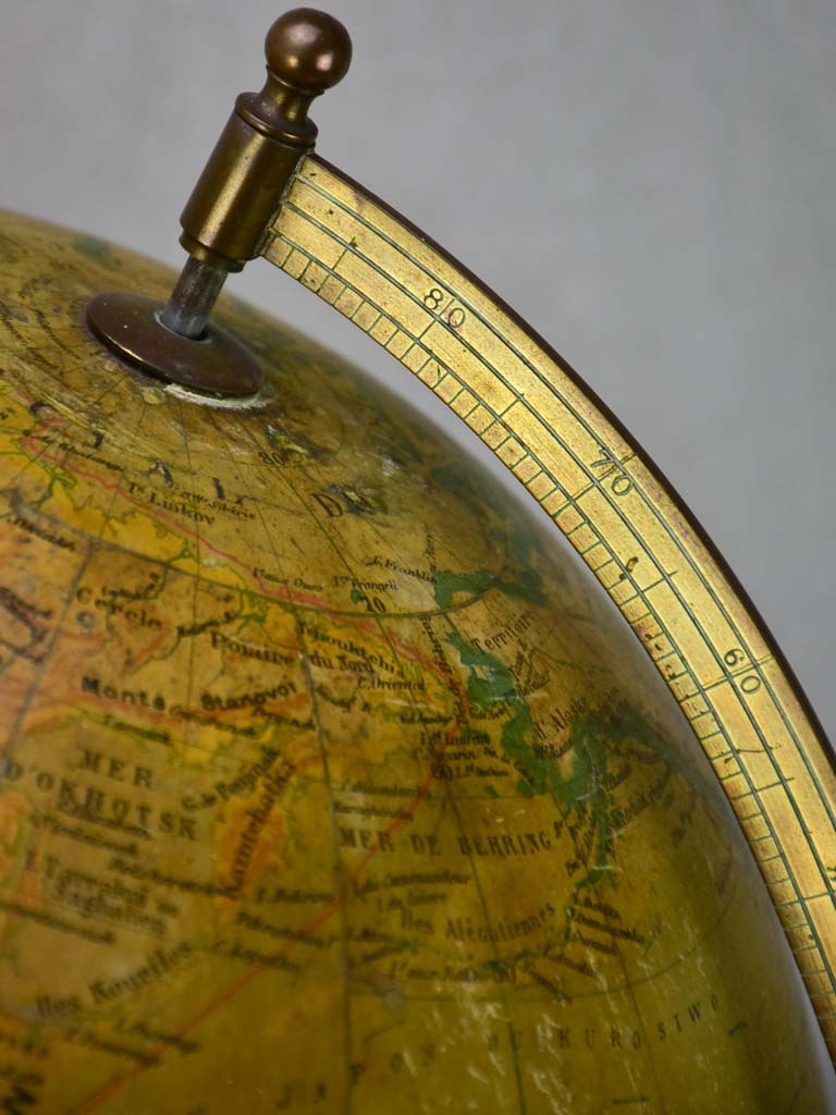 19th century French world globe with decorative base 22¾"