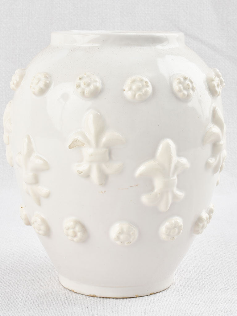 Antique Émile Tessier fleur-de-lys vase