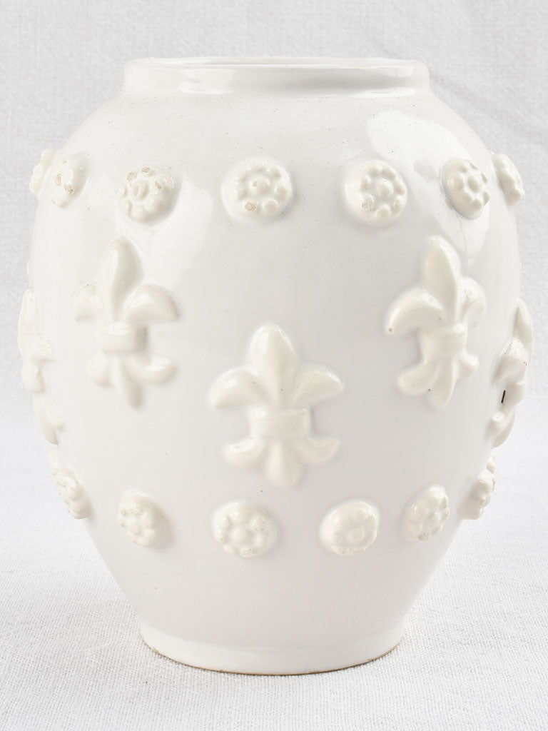 Pure white French Tessier ceramic vase