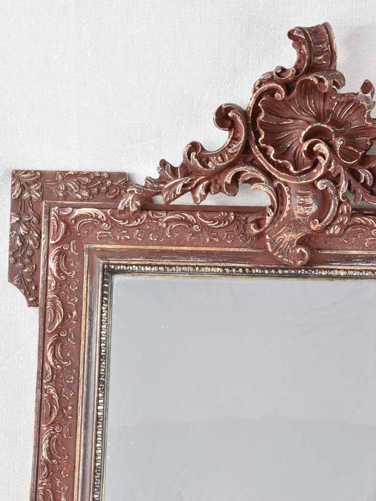 Authentic French burgundy mercury mirror