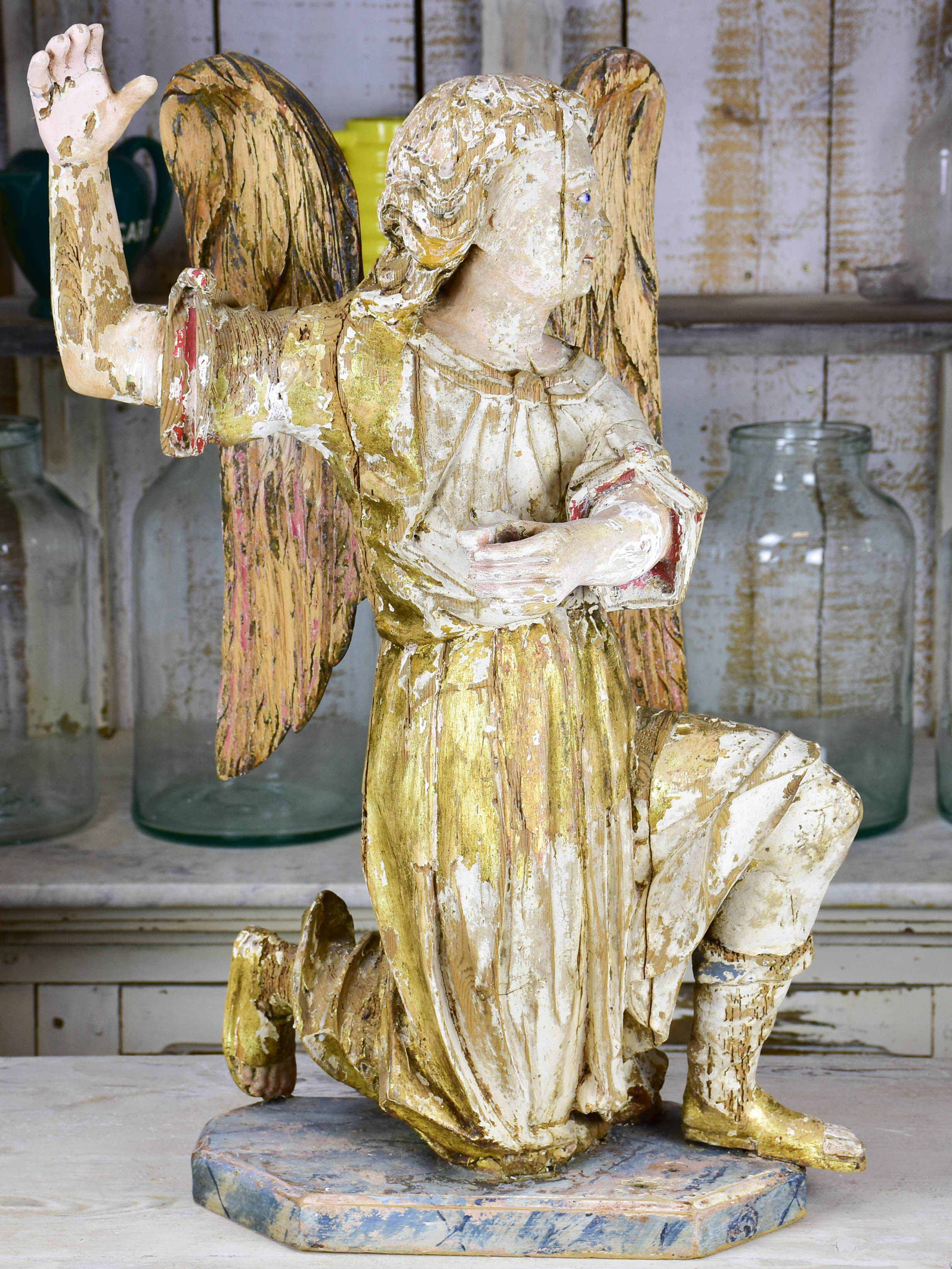 Pair of antique Angel sculptures from a church