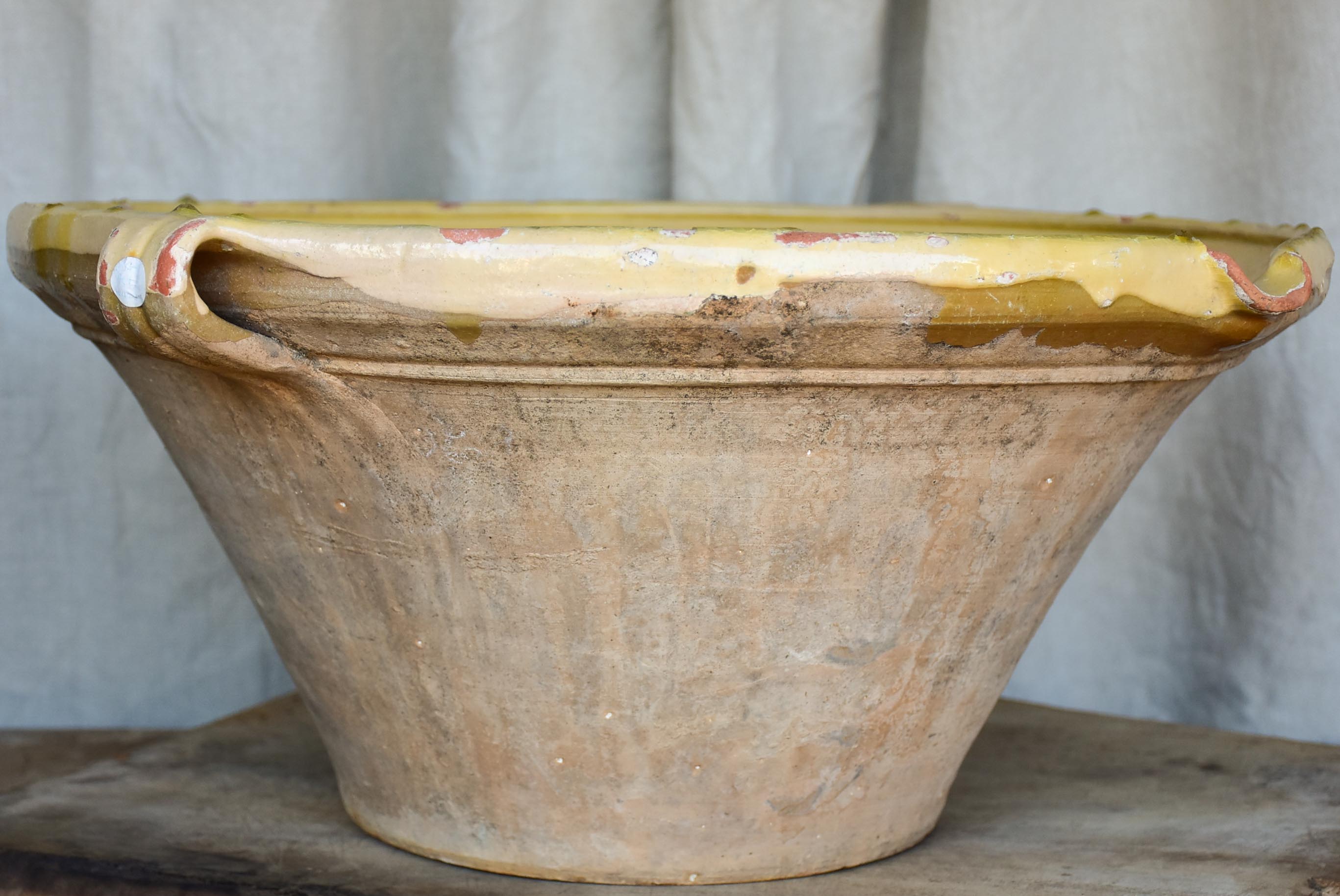 Large antique French tian preserving bowl 20 ½''