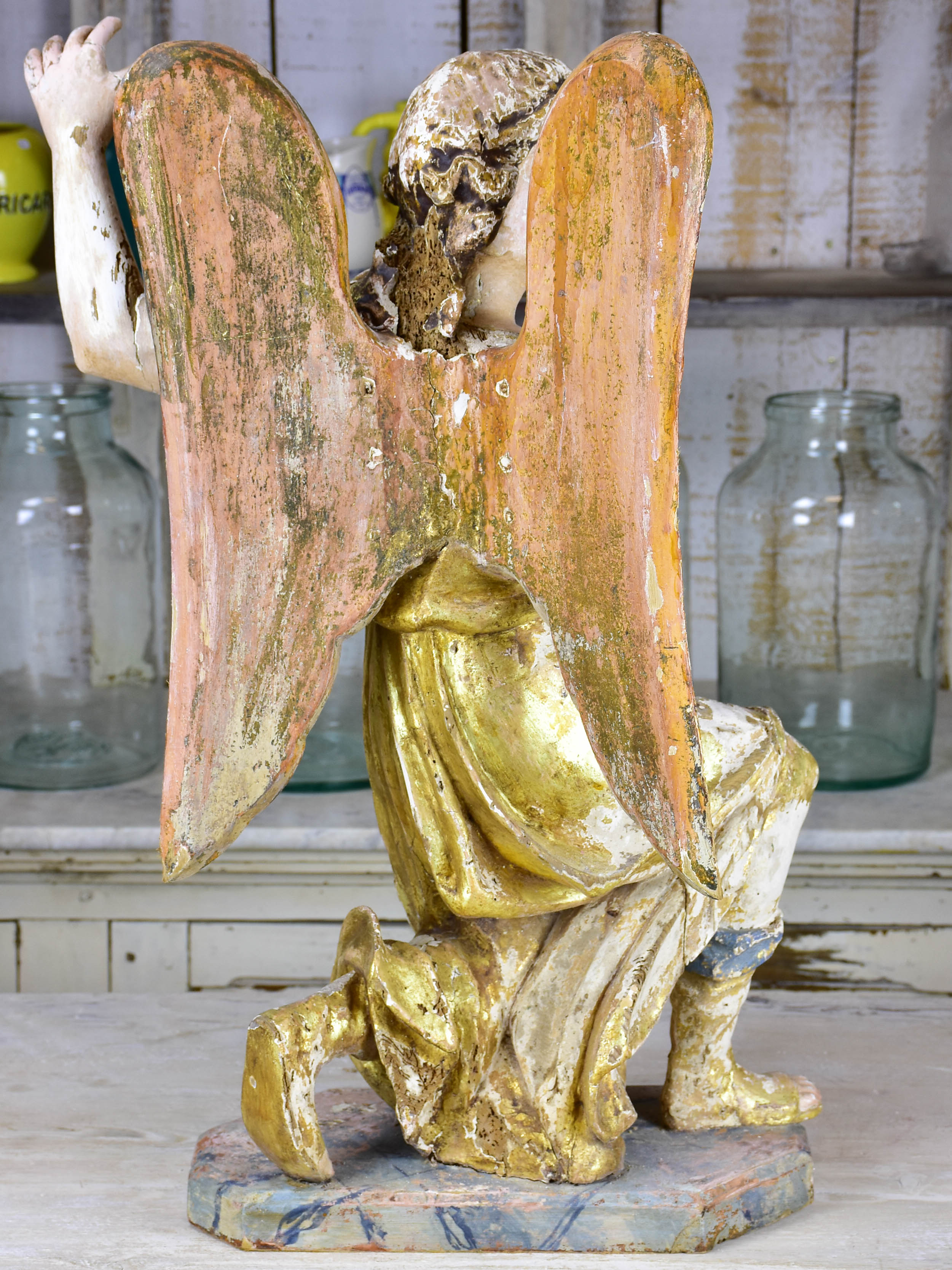 Pair of antique Angel sculptures from a church