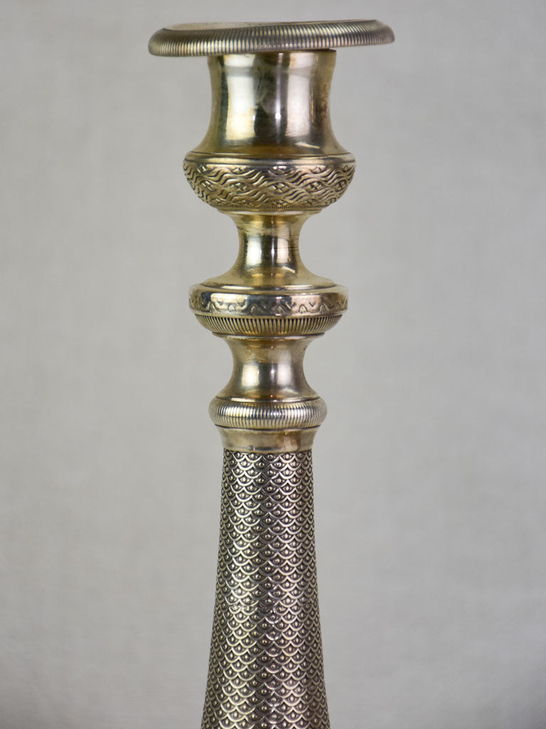 Pair of nineteenth-century silver plate candlesticks 11"