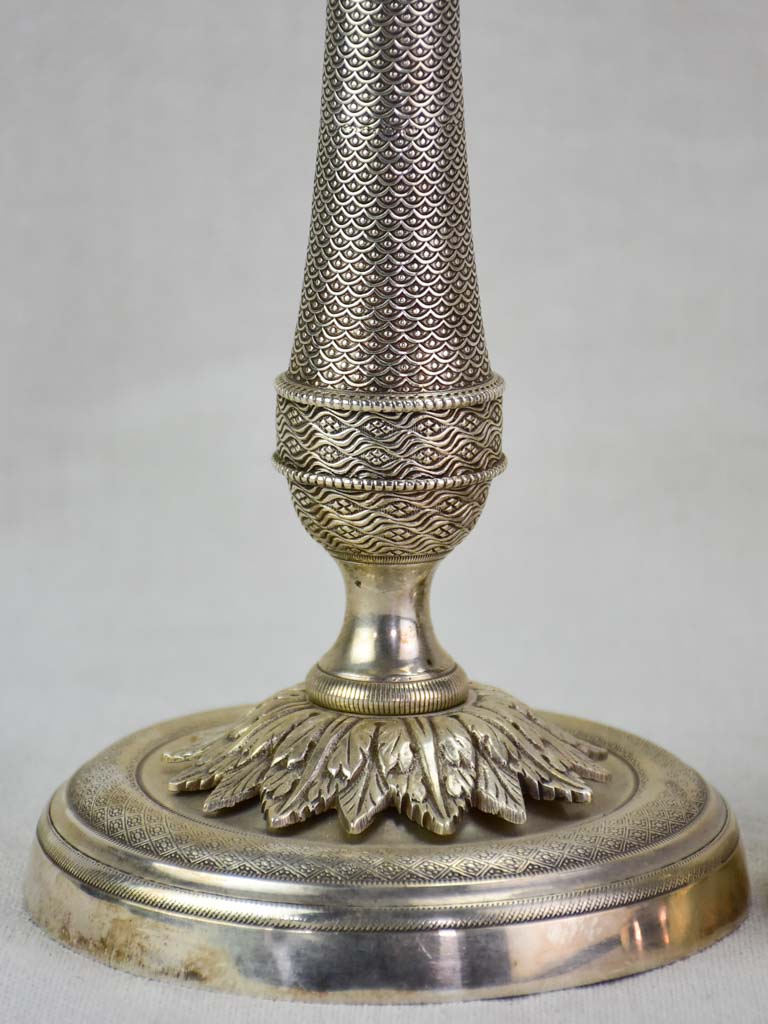 Pair of nineteenth-century silver plate candlesticks 11"