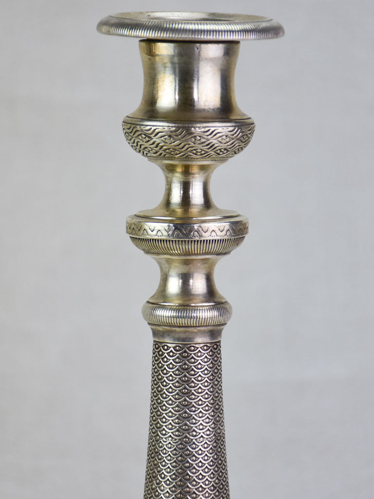 Pair of nineteenth-century silver plate candlesticks 11"