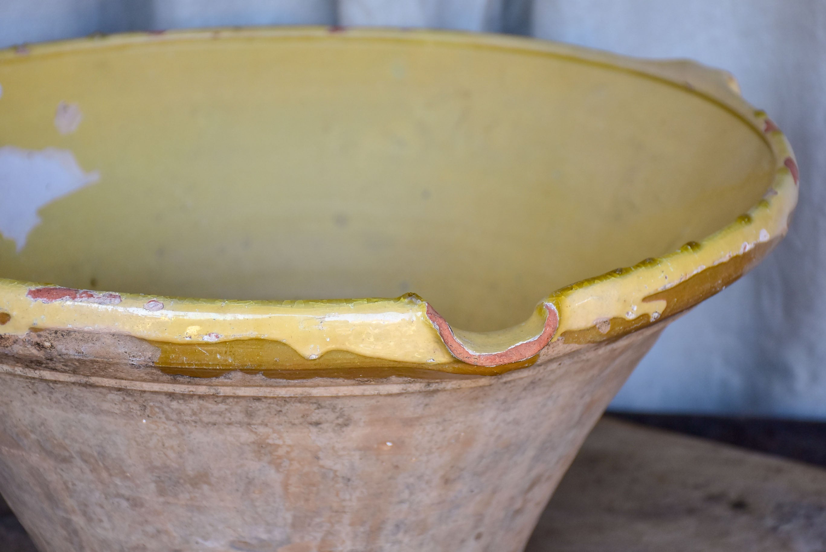 Large antique French tian preserving bowl 20 ½''