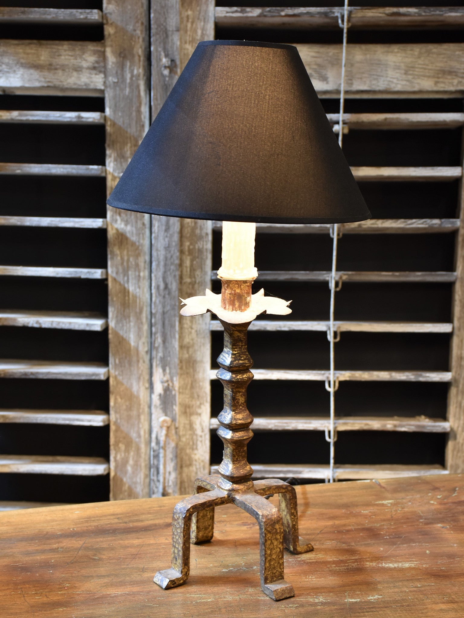 Vintage wrought iron table lamp