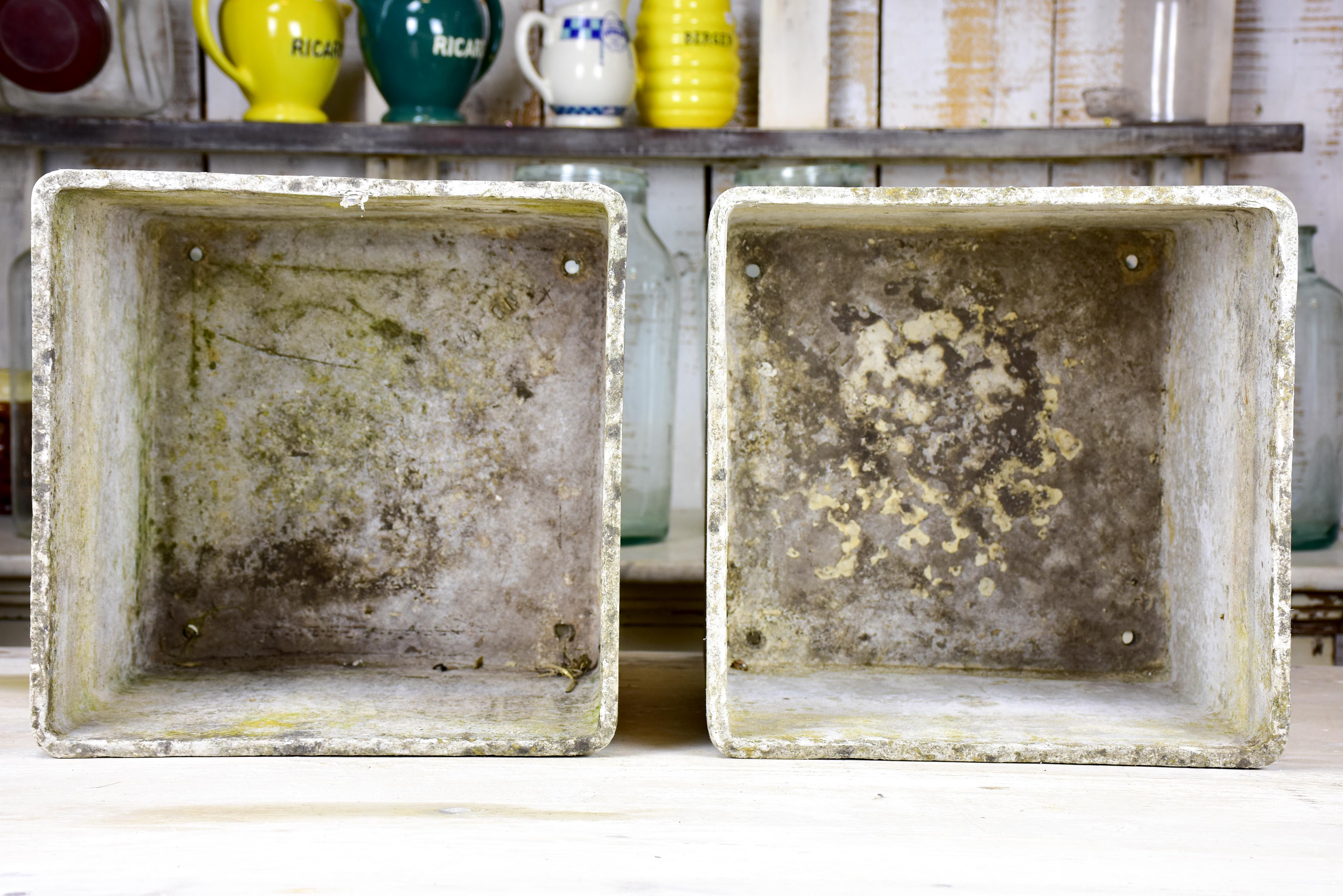 Pair of vintage Willy Guhl cube planters