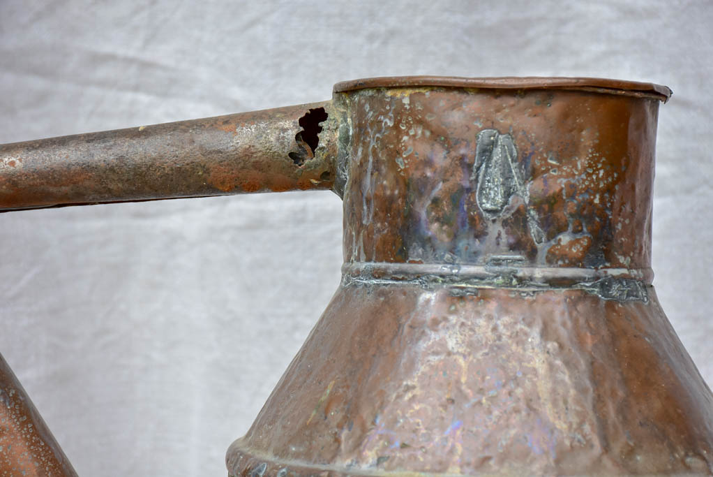 Rustic antique French copper watering can