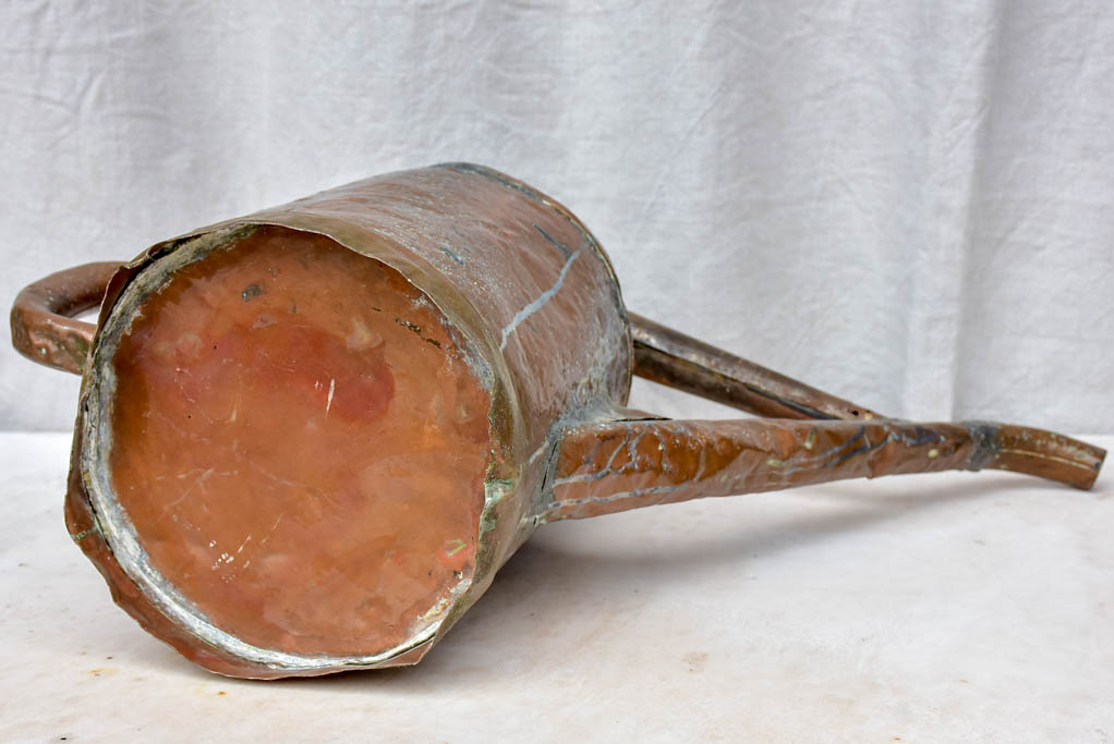 Rustic antique French copper watering can