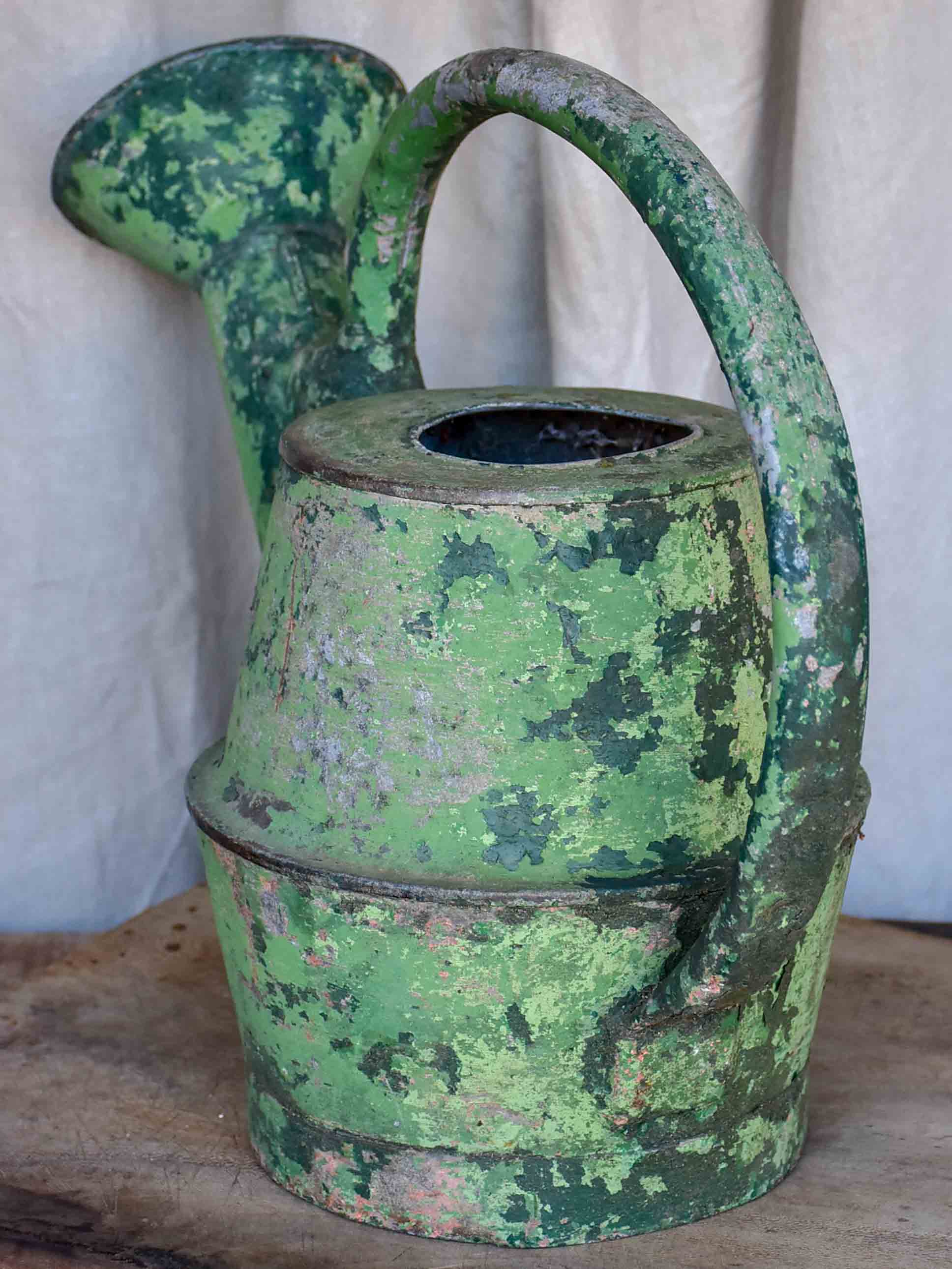 18th Century French watering can with green patina