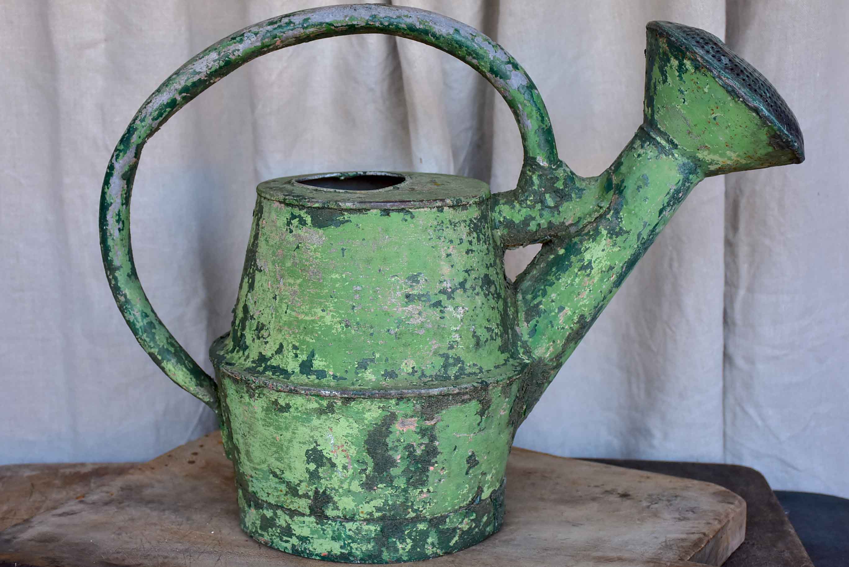 18th Century French watering can with green patina