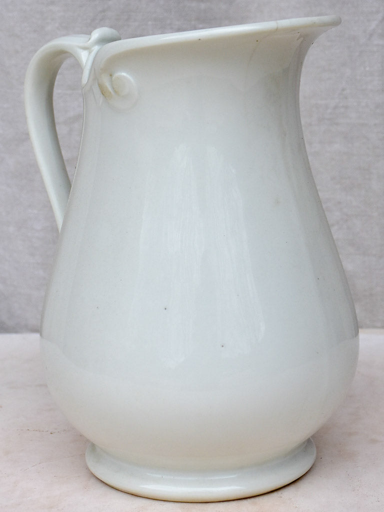 Antique white French pitcher