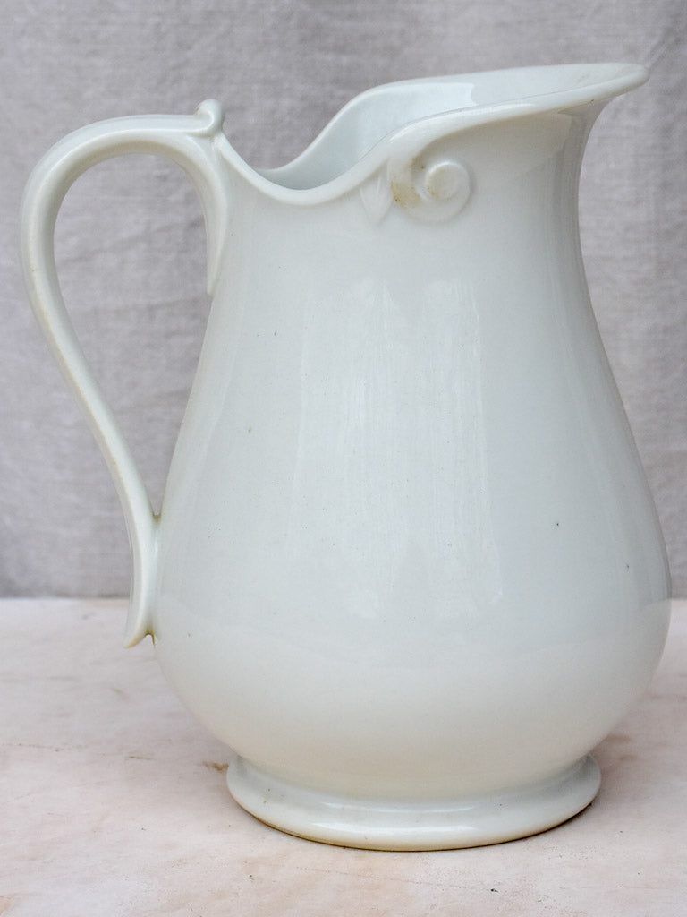 Antique white French pitcher