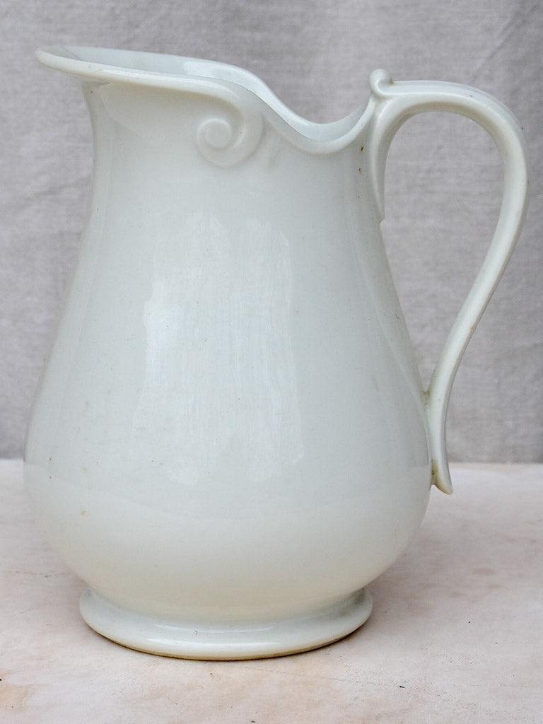 Antique white French pitcher