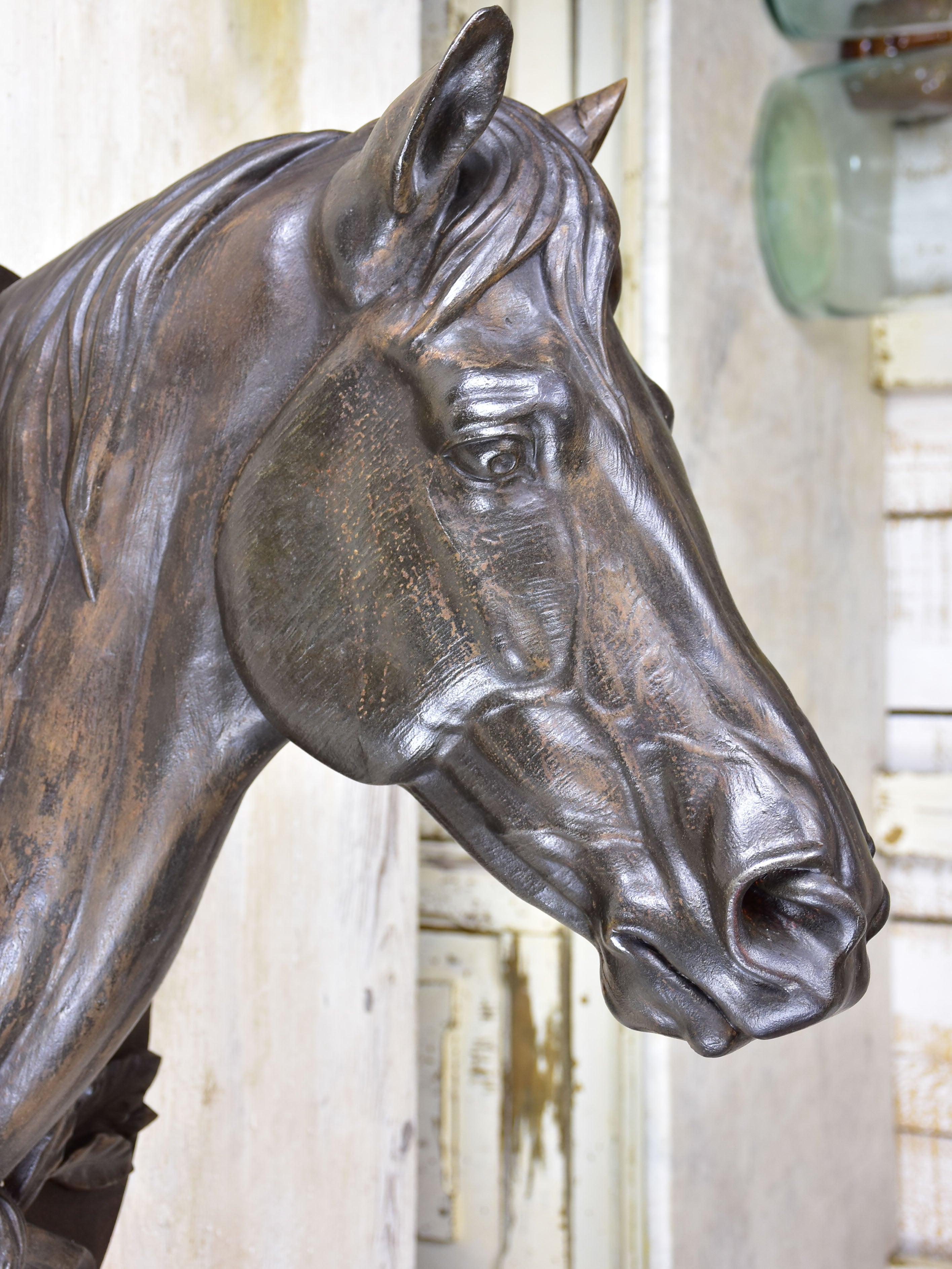 19th century French horse head - cast iron