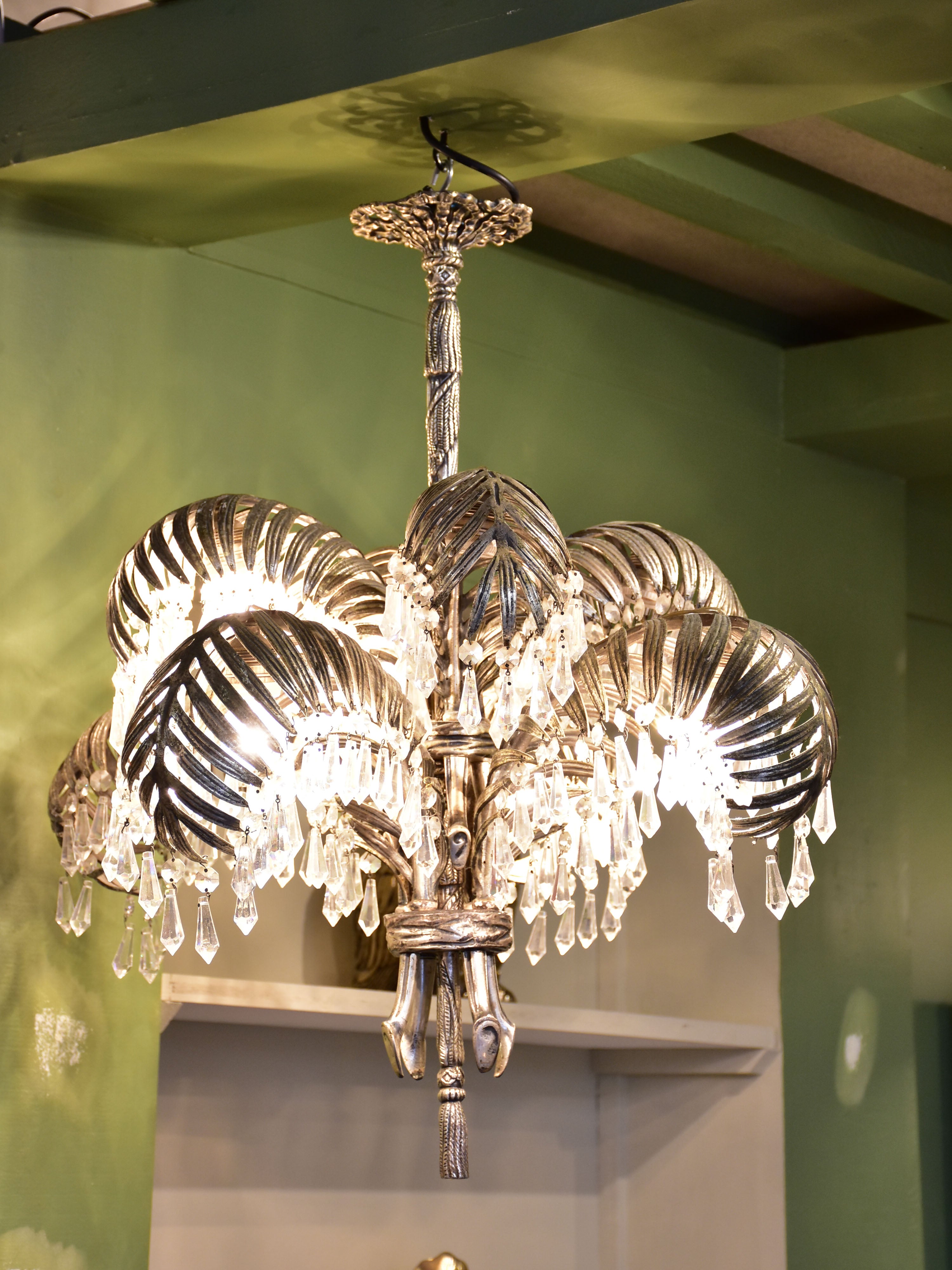 Joseph Hoffmann palm chandelier - silver