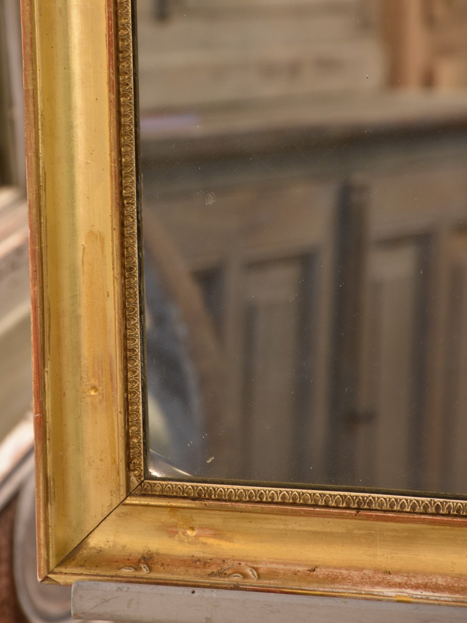 Antique mirror, gilt wood & mercury glass, French