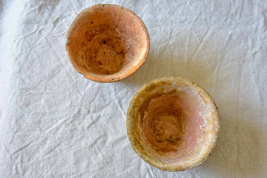 Two antique French pots for collecting resin and sap