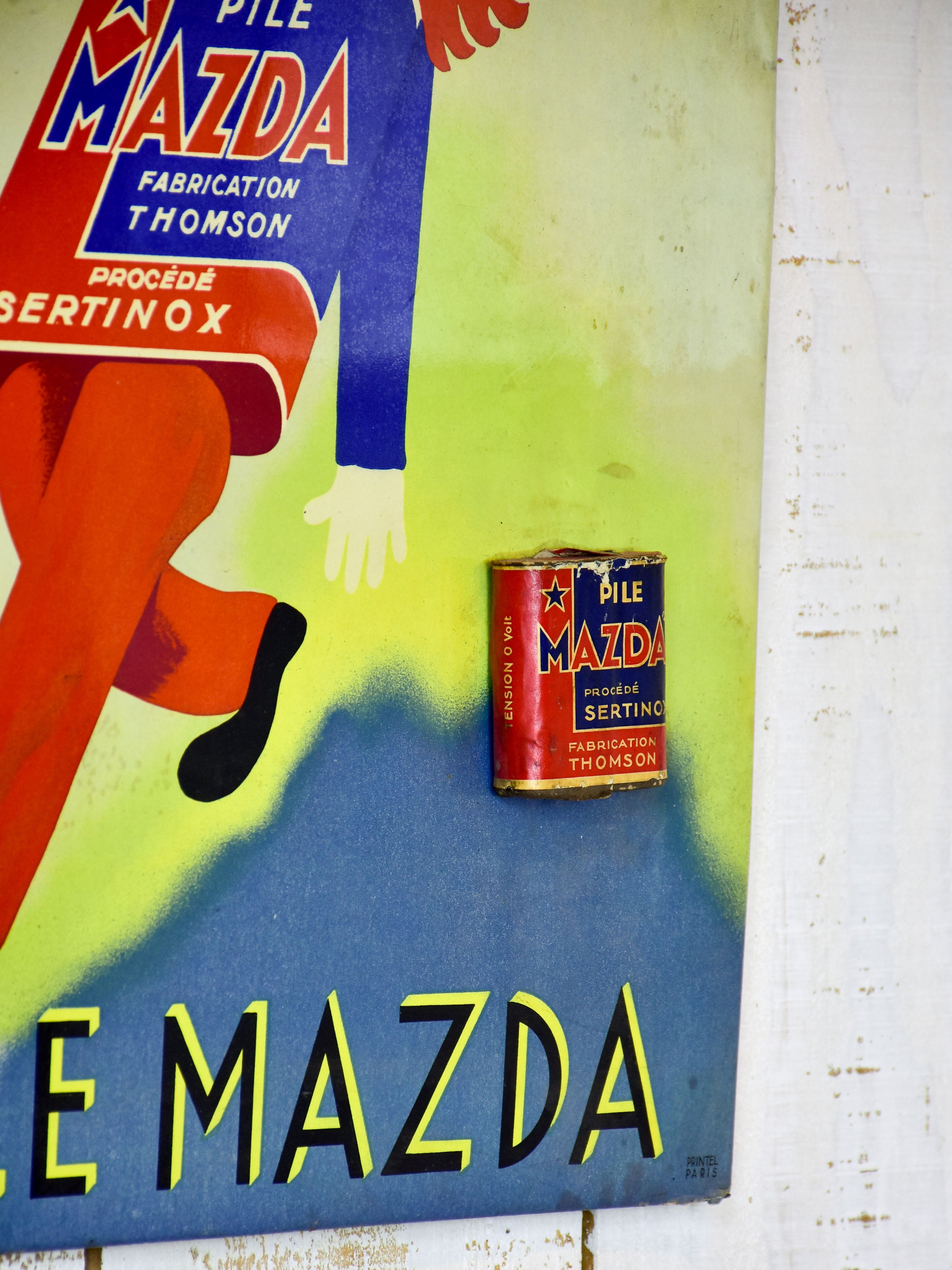 Vintage French Mazda battery sign