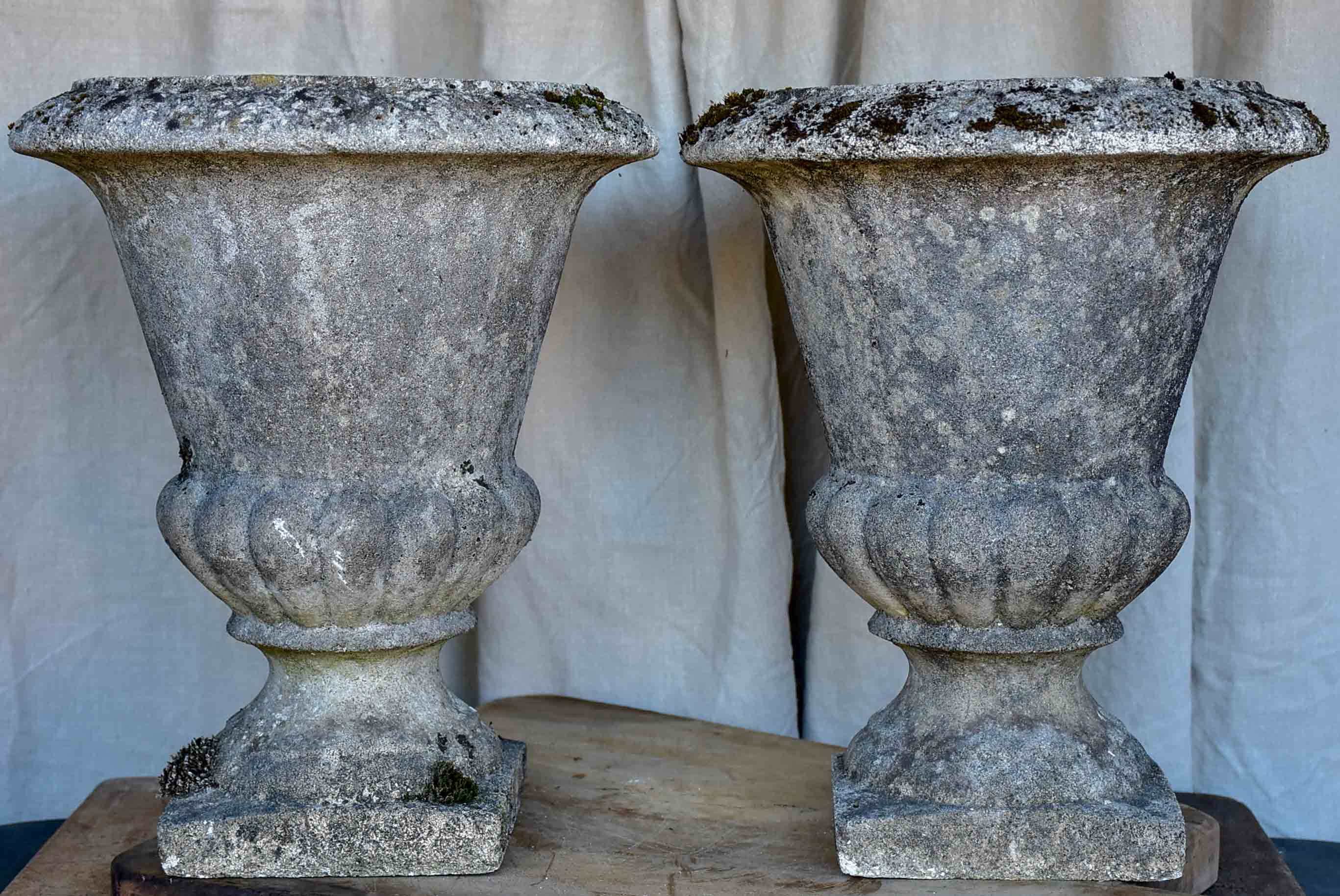 Pair of vintage French garden urns