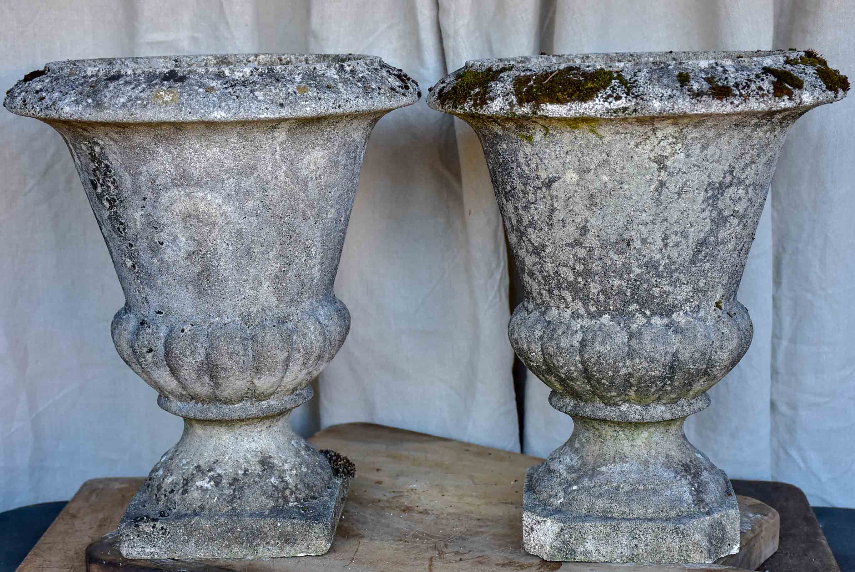 Pair of vintage French garden urns