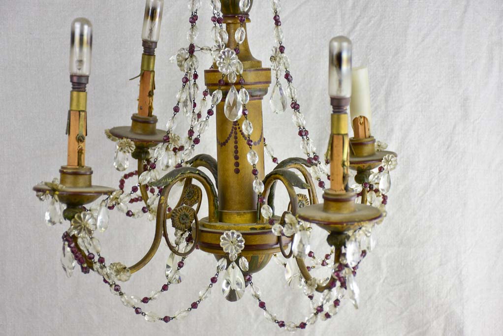 Chic 1940s French Glass Chandelier