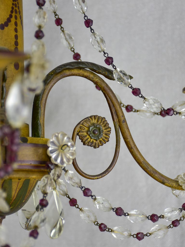 Aged French Glass Pendant Chandelier