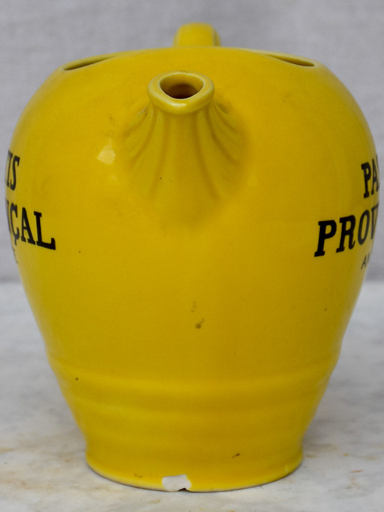 Vintage Pastis Provencal yellow water pitcher