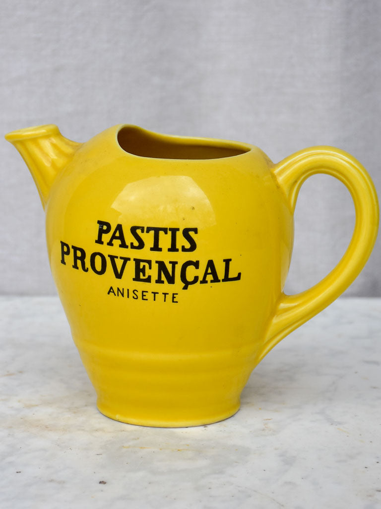 Vintage Pastis Provencal yellow water pitcher