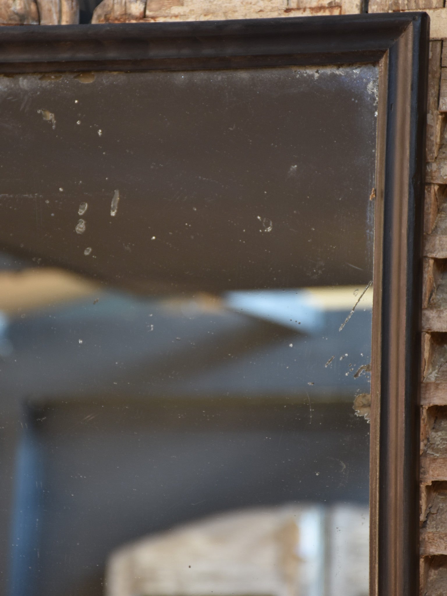 19th century French bistro mirror with black frame