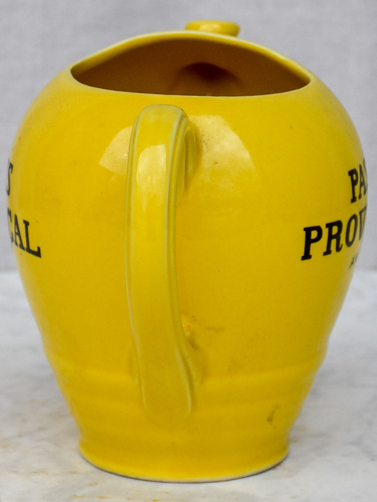 Vintage Pastis Provencal yellow water pitcher