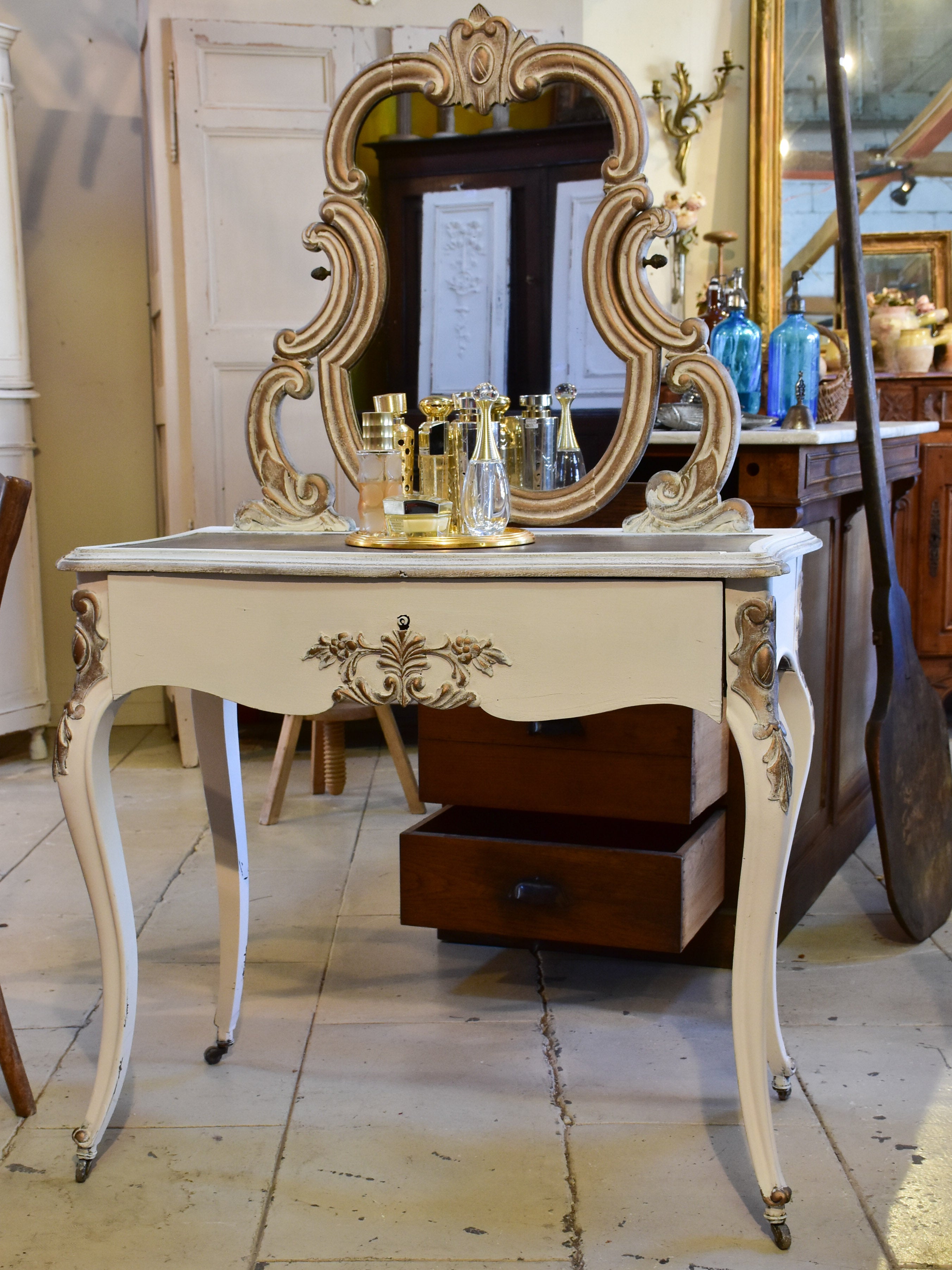 Louis XV style vanity table or coiffeuse