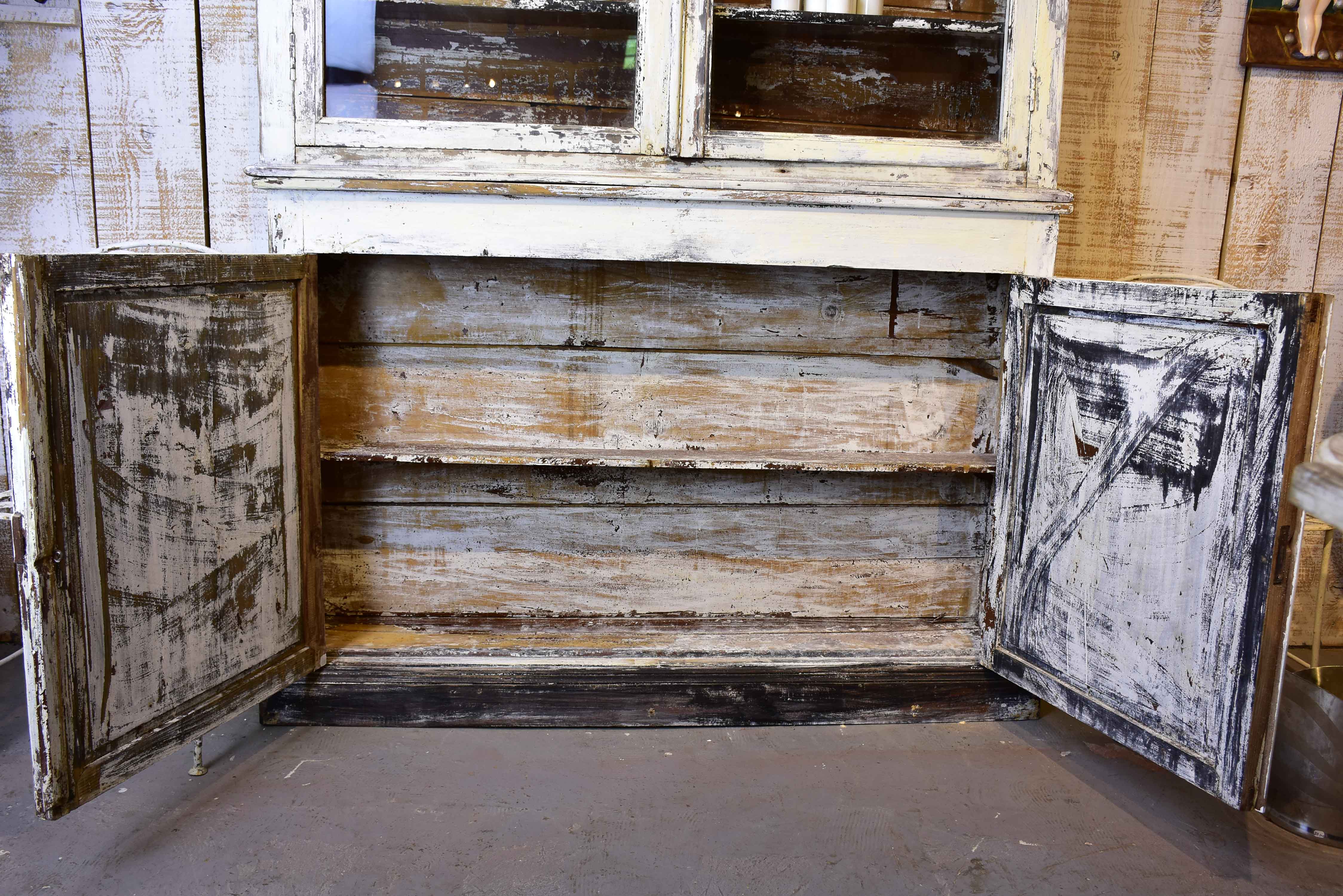 Antique French dresser with glass doors