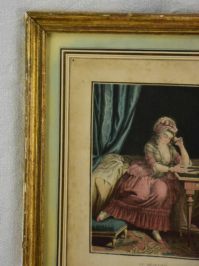 Historic French Lady Breakfast Engraving