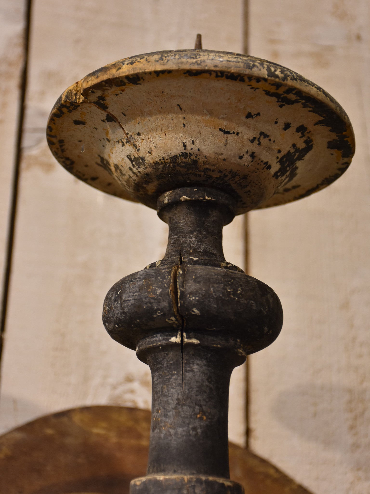 Antique altar candlesticks, wooden, Italian (two)